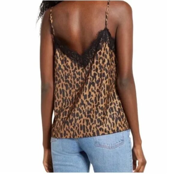 BP Eyelash Lace Trim Camisole L Black Tan Leopard - 50off3 - Picture 5 of 10